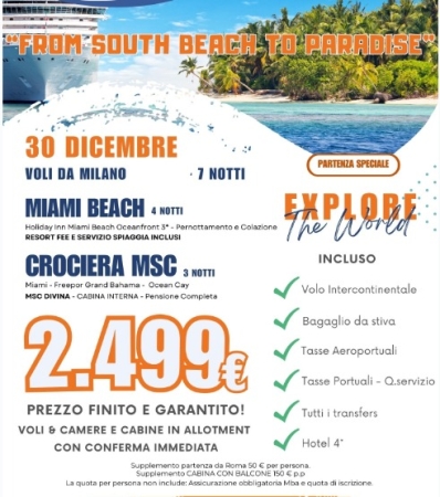 MIAMI + CROCIERA MSC SPECIALE CAPODANNO