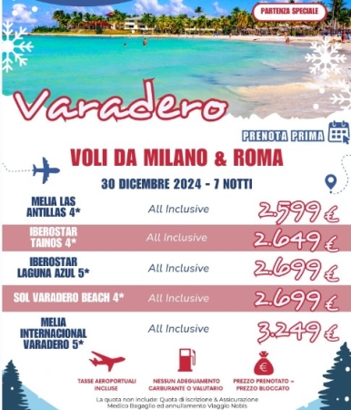 VARADERO SPECIALE CAPODANNO